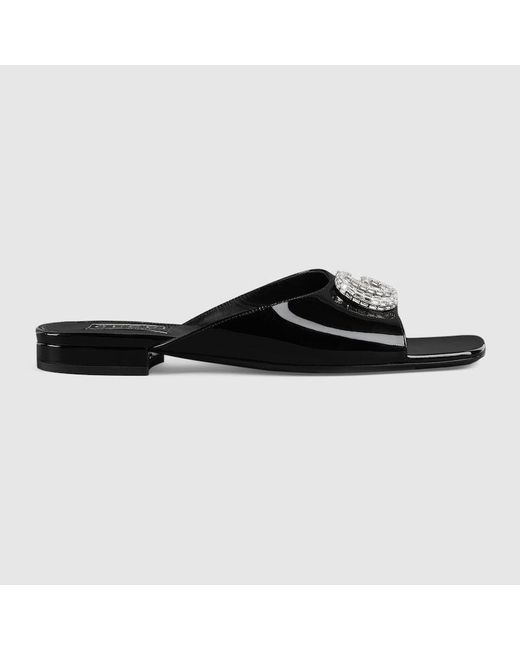 Gucci Double G Slide Sandal in Black Lyst