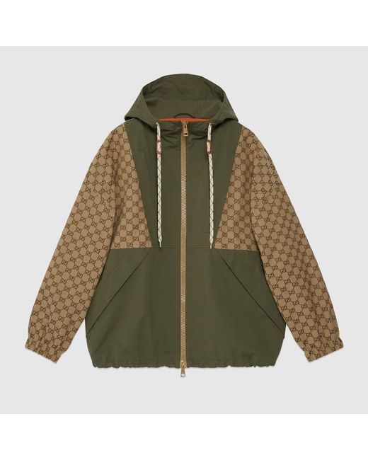 Gucci Green GG Cotton Canvas Zip Jacket for men