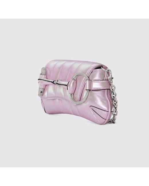 Gucci Pink Kleine Horsebit Chain Schultertasche