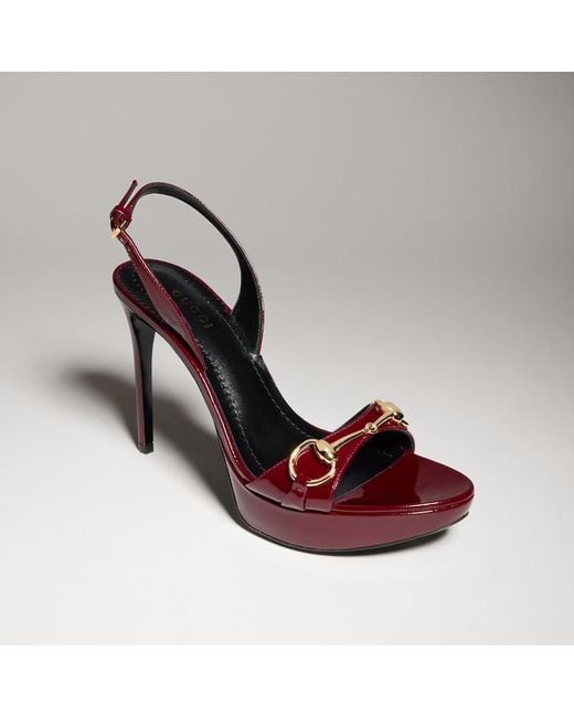 Gucci Red Donna Platform Sandal, Leather
