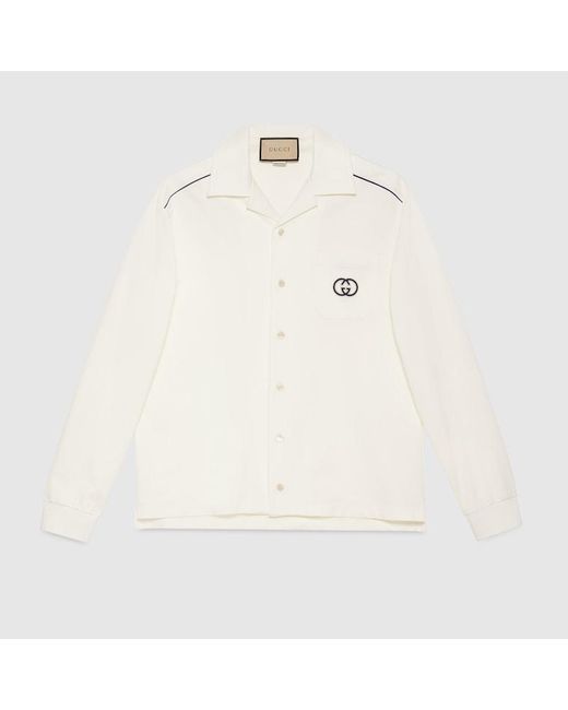 Gucci White Stretch Cotton Piquet Polo Shirt for men