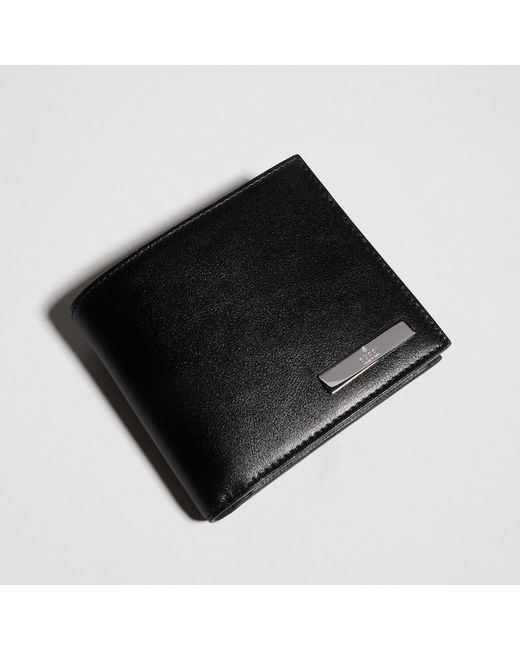 Gucci Black Coin Wallet With Metal Tag for men