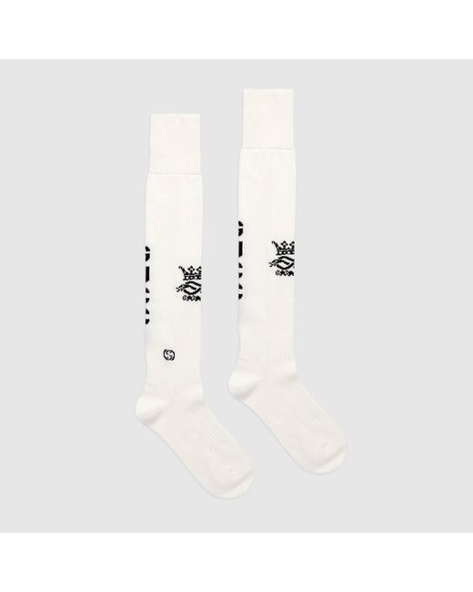 メンズ Gucci 公式 グッチ ニット スポーツソックスアイボリー ブラックホワイト Lyst