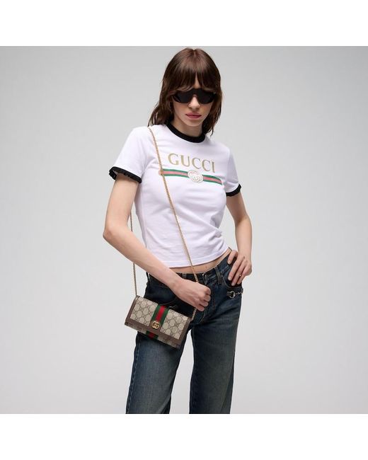 Gucci Brown Ophidia Gg Mini Bag