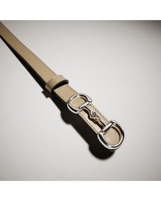Gucci Metallic Thin Belt With Horsebit Buckle, Size 100