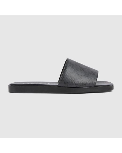 Gucci Black Slide Sandal, Fabric for men