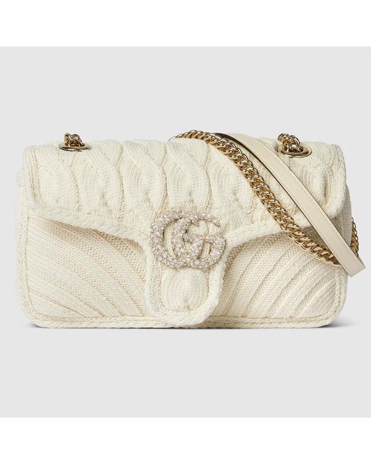 Gucci Natural Gg Marmont Small Shoulder Bag