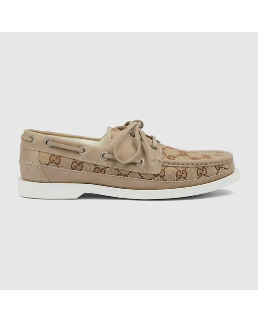 Gucci White Original GG Lace-up Loafer for men