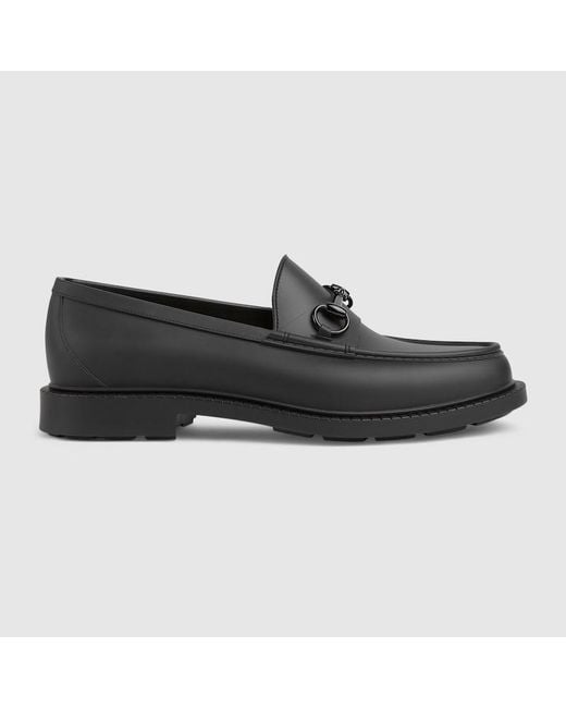 Gucci Black Enamelled Horsebit Loafer for men