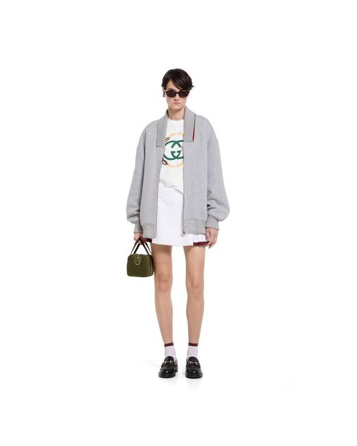 Gucci White Cotton Jersey T-Shirt With Print