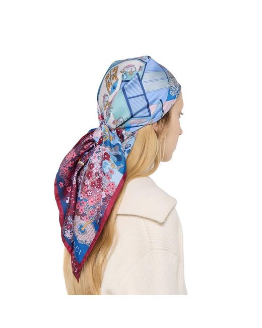 Gucci Blue Printed Silk Twill Carré