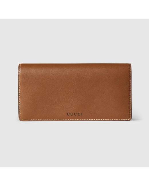 Gucci 〔Ggエンブレム〕コンチネンタルウォレット, ブラウン, レザー Brown