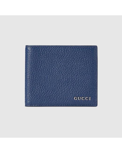 Gucci Blue Bi-fold Wallet With Logo for men