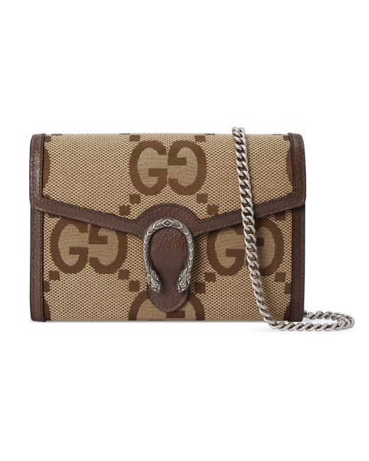 Gucci Canvas Dionysus Jumbo gg Chain Wallet in Beige (Natural) Lyst