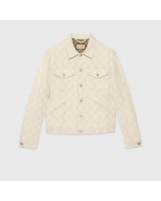 Gucci Natural GG Cotton Jacquard Jacket for men