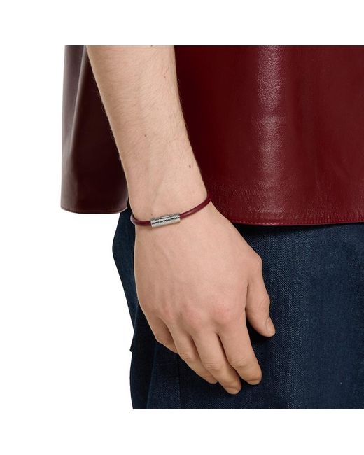 Gucci Red Bracelet With Gg Detail Leather