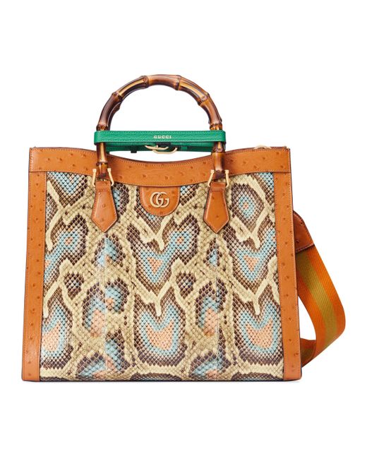Gucci Natural Diana Python Medium Tote Bag