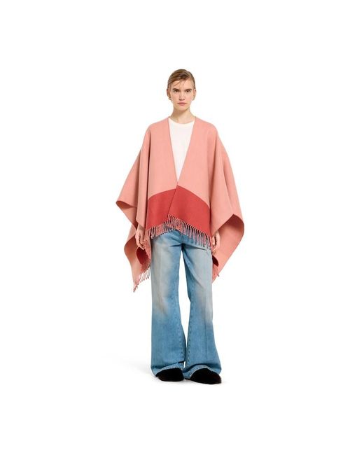 Gucci Red Wool Cashmere Cape