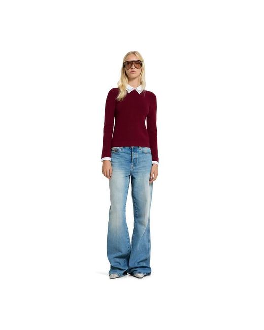 Gucci Blue Flared Bleached Cotton Denim Trousers