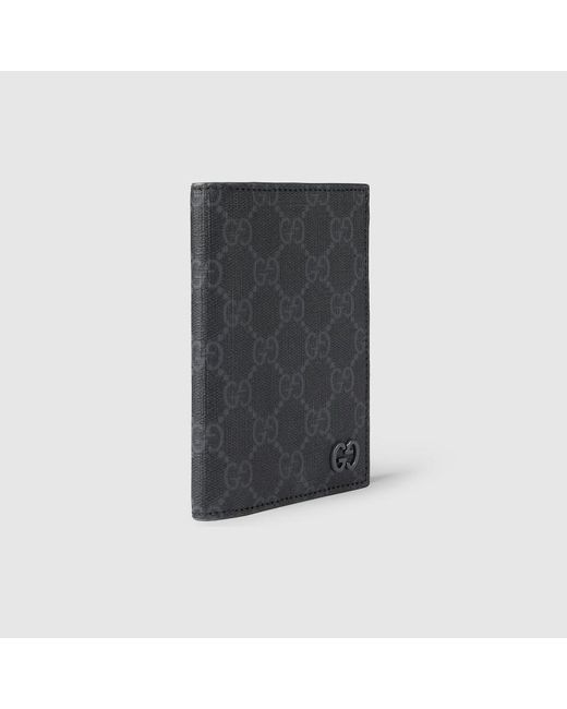 Gucci Gray GG Passport Case With GG Detail for men