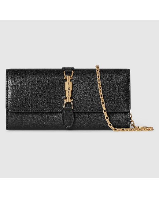 Gucci Black Jackie Wallet On Chain, Leather