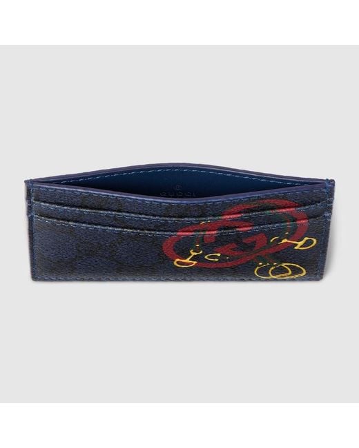 Gucci Blue Gg Card Case With Print for men