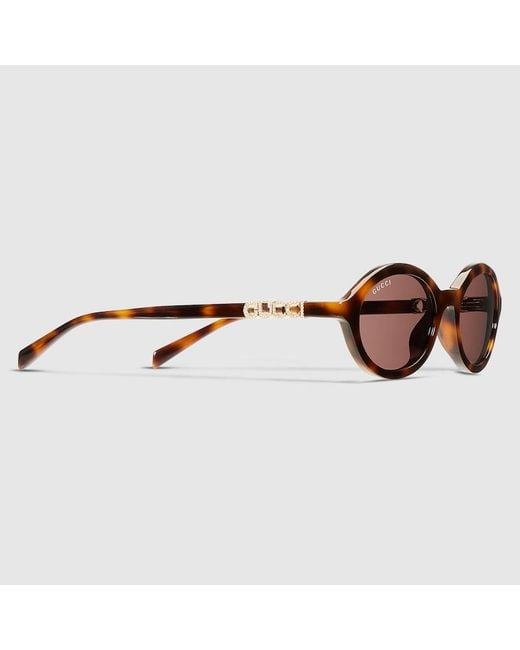 Gucci Brown Round Frame Sunglasses