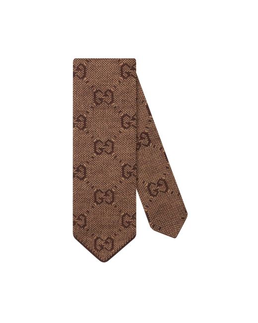 Gucci Brown GG Wool Tie for men