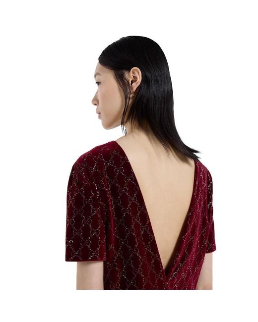 Gucci Embroidered Cotton Velvet Dress