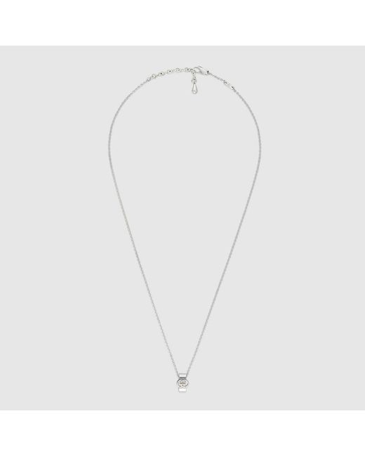 Gucci Metallic Interlocking Pendant Necklace