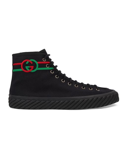 Gucci Black Interlocking G High-top Sneaker for men