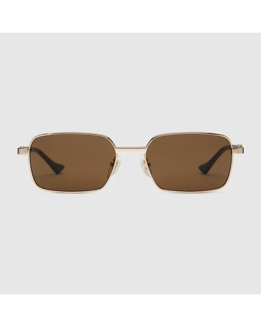 Gucci Sonnenbrille Mit Rechteckigem Rahmen in Brown für Herren