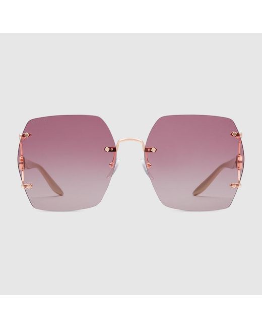 Gucci Purple Sonnenbrille Mit Geometrischem Rahmen