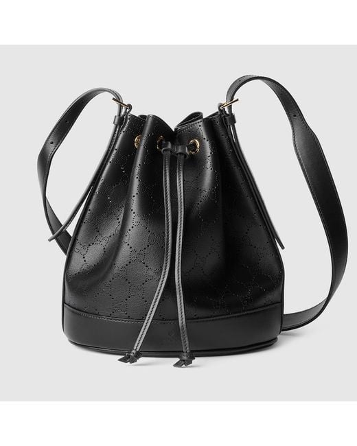 Gucci Black Venice Small Bucket Bag, Leather
