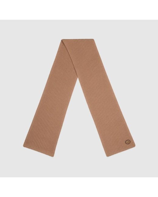 Gucci Brown Schal Aus Wolle Und Kaschmir Mit Doppel G