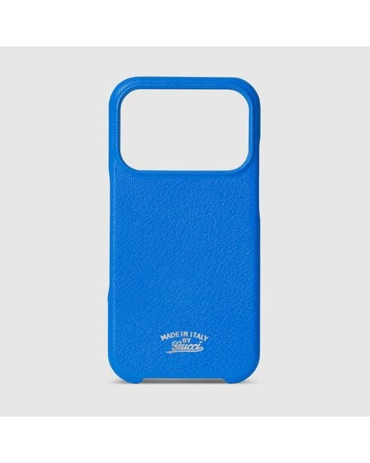 Gucci Blue Case For Iphone 17 Pro, Leather