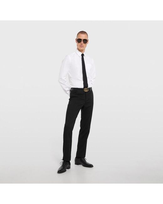 Gucci Black Gg Wool Pants for men