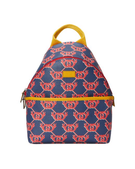 Zaino con Incrocio GG e lumache di Gucci in Blue da Uomo