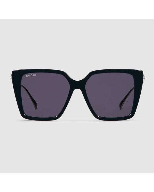 Lunettes De Soleil Carrées Gucci en coloris Blue
