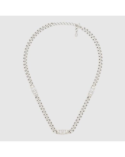 Gucci Metallic Collier Chaîne Interlocking