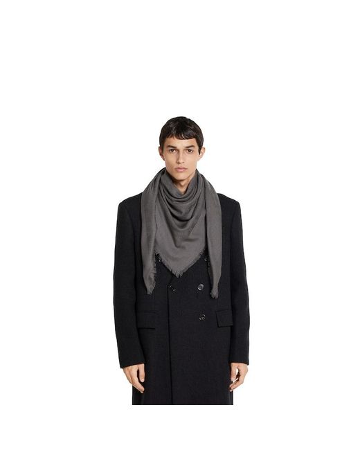 Gucci Gray Gg Wool And Silk Jacquard Shawl for men
