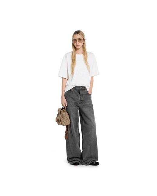 Gucci Gray Wide Leg Denim Trousers
