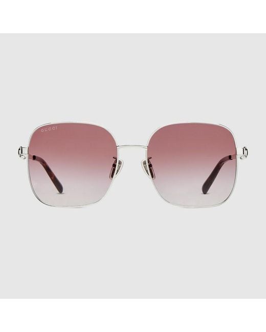 Gucci Brown Sonnenbrille Mit Eckigem Rahmen