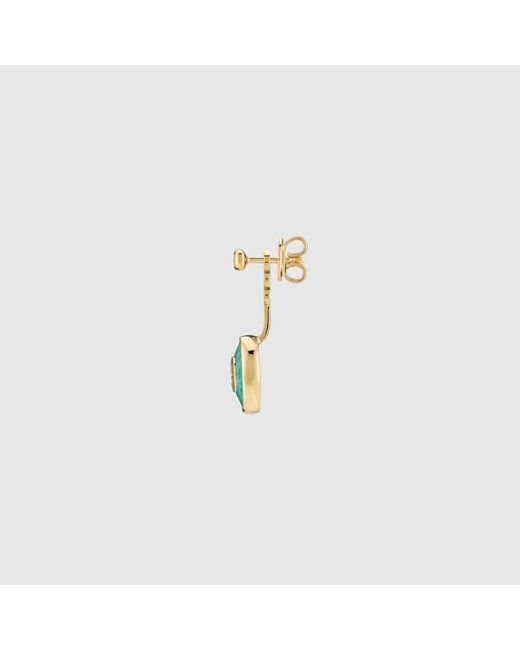 Gucci Blue Interlocking 18K Earrings