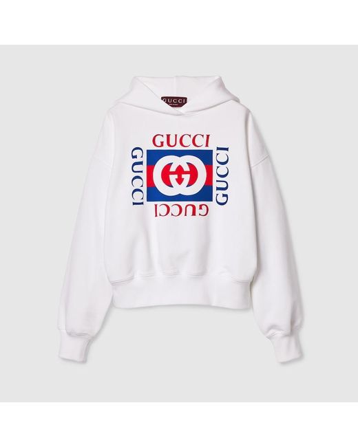 Gucci インターロッキングG コットンジャージー スウェットシャツ, ホワイト, ウェア White