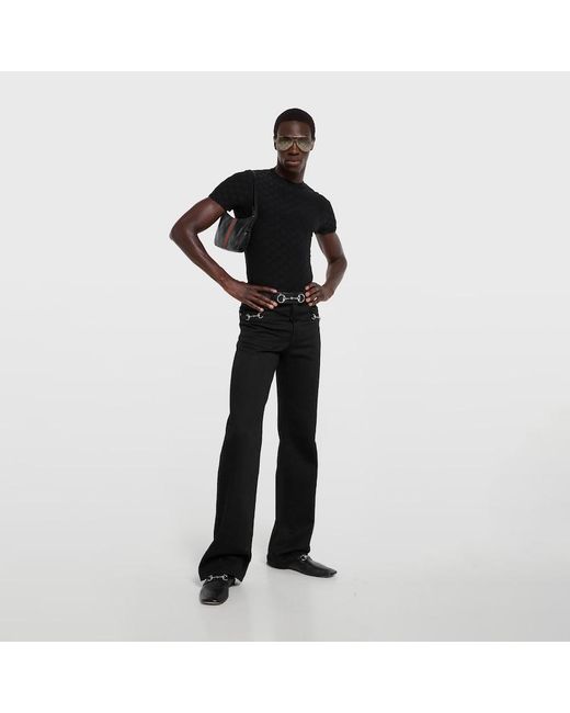 Gucci Black Gg Stretch Jersey T-Shirt, Ready-To-Wear for men