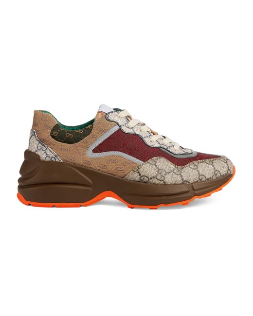 Zapatilla gg rhyton para mujer Gucci de Lona: ahorra un 5 % | Lyst