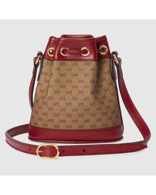 Gucci グッチ公式ドラえもん X ミニ バケットバッグ Detail 2ミニggキャンバスcolor Descriptionggキャンバス レッド Lyst