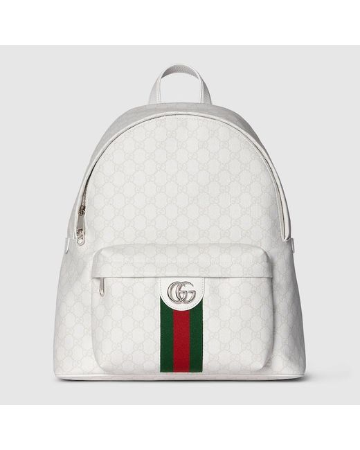 Gucci White Ophidia Medium Backpack, Fabric for men