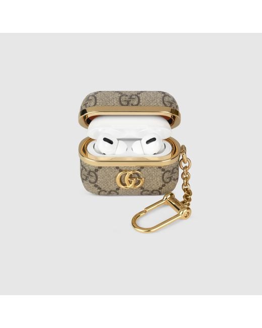 Gucci Ophidia Airpod Case With Chain in Natural